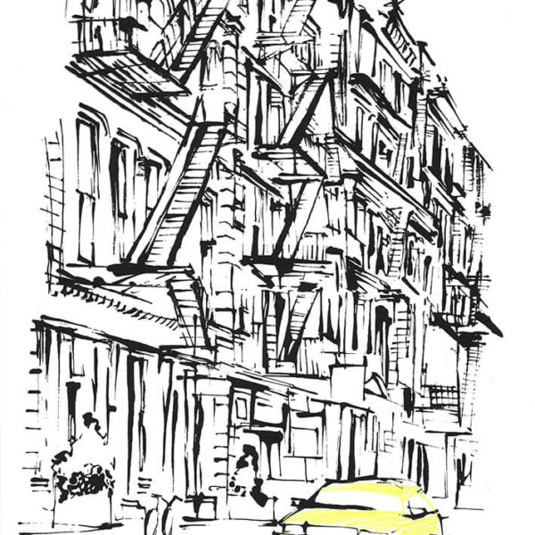 New York Illustration Fire Escapes of NYC