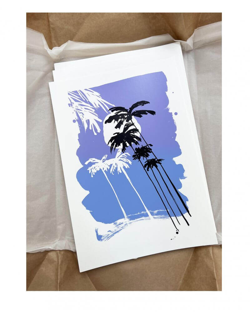 Three colour limited edition palm tree print inspired print for the home. Wander lust for your walls. Inspired by the city of LA and its famous palm trees