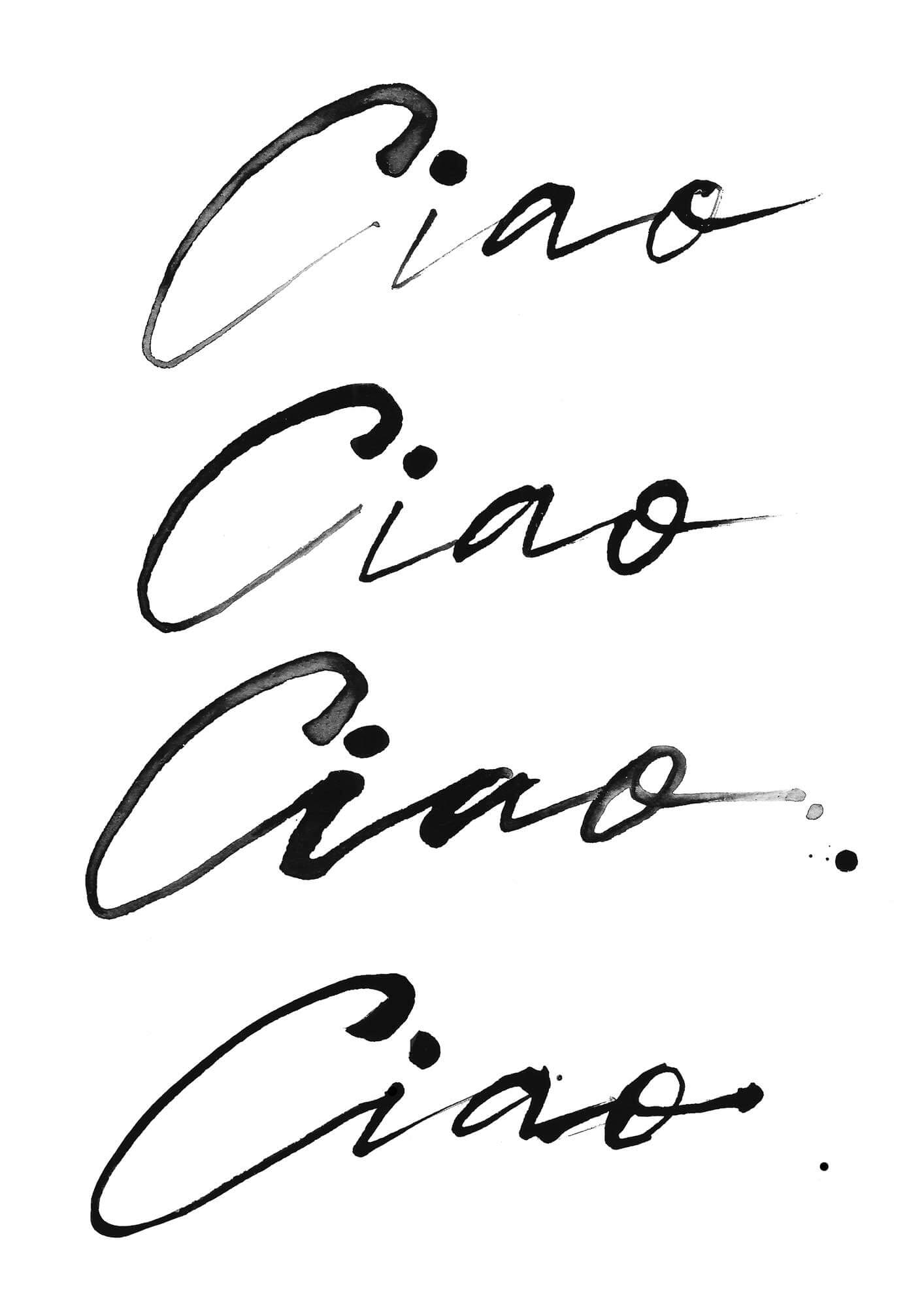 CAROLINE TOMLINSON hand painted type ciao 