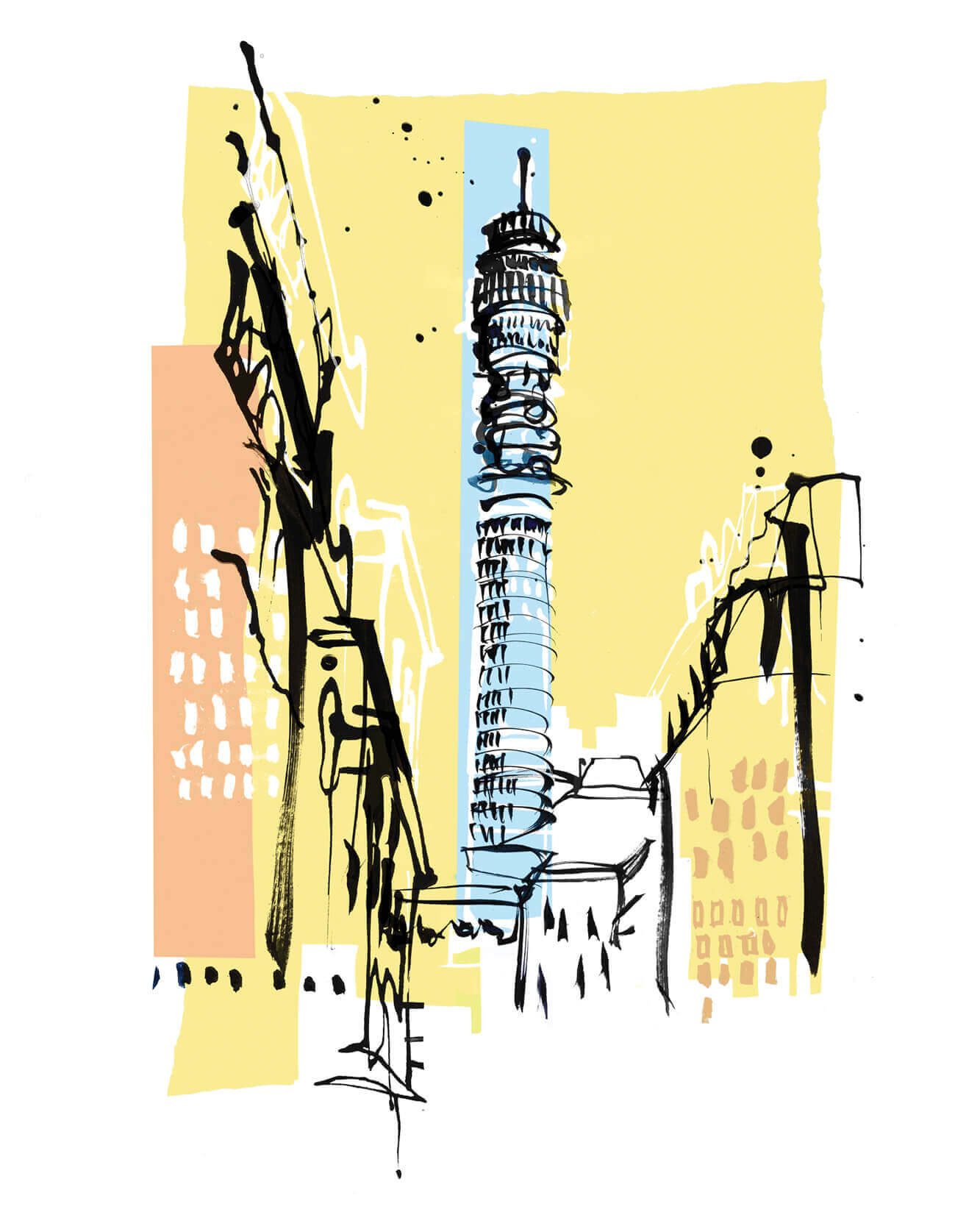 Caroline Tomlinson Illustrating London BT tower
