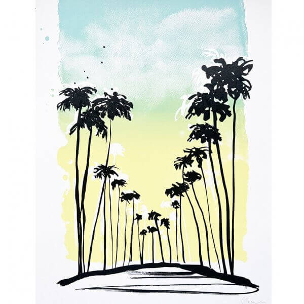 Endless Summer inspired silkscreen print, inspired by Santa Monica palm trees