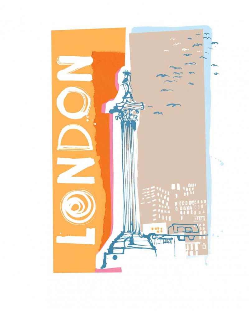 Caroline Tomlinson Illustrating London Nelson Column