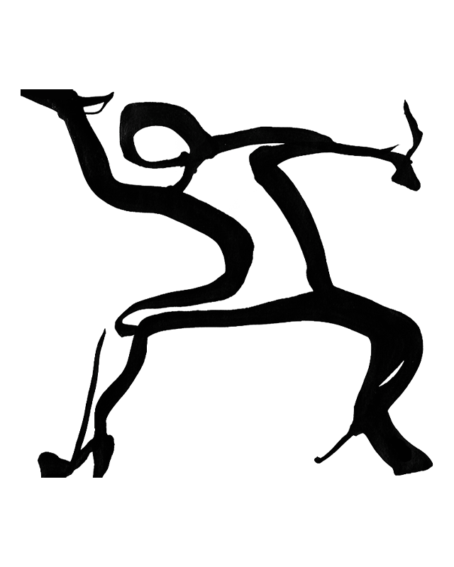 Gif dancing figure, expressive brushstrokes animated into a dance. Hand painted illustration coming to life