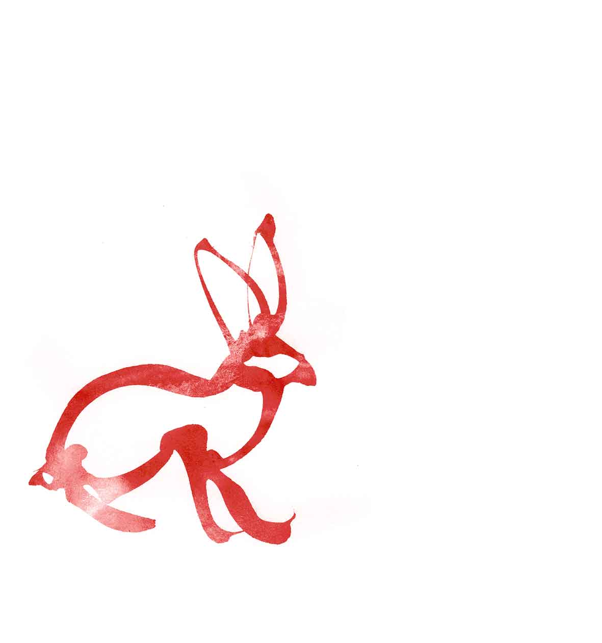 In celebration of the Lunar New Year. 2023 is the year of the Rabbit. A still from an animated linear illustration on loop for Giphy Arts