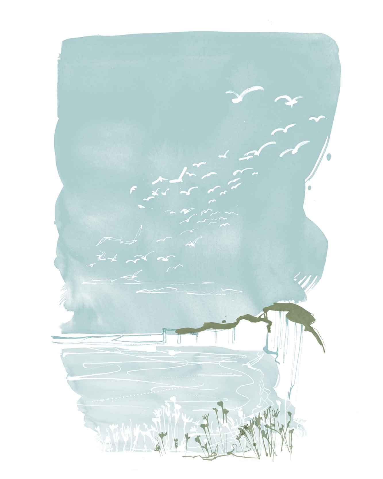 Endless Summer Coastal Walkway Giclée Print. Part of an ongoing personal project inspired by the coast. Art for the home. Hand printed.