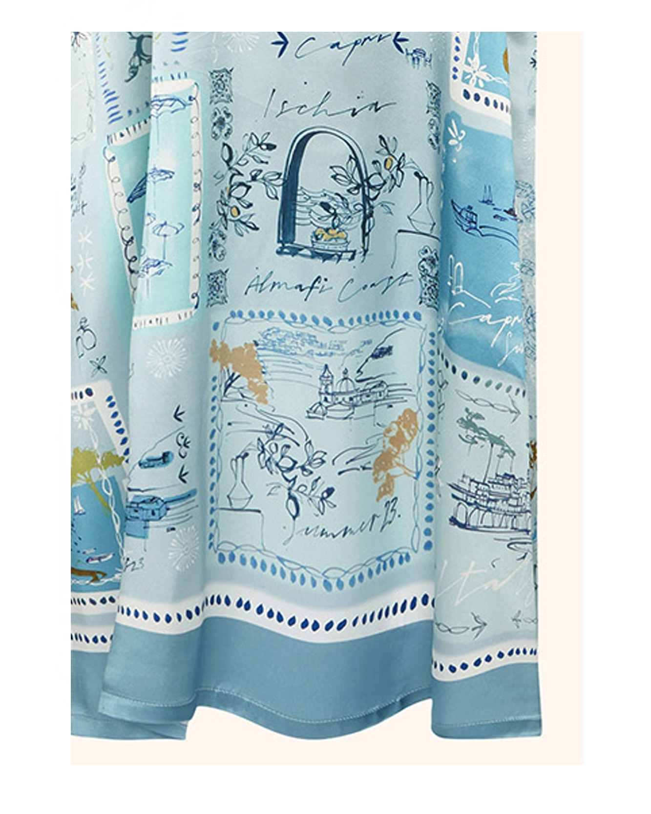 Travel illustration collaboration for Kiton - SS24 Resort Collection. A collection inspired by Naples & The Amalfi Coast.