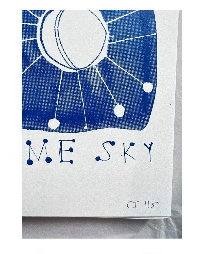 Detail of "Under the same Sky" - An edition screen print mini by Caroline Tomlinson inspired by the magic of positivity.