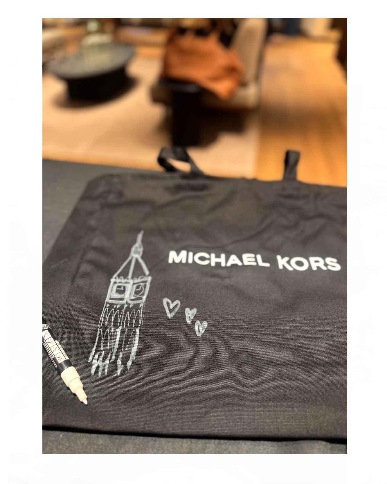 To celebrate the opening of Michael Kors new flagship store on London's Regent Street, I was invited to draw London landmarks on merchandise.