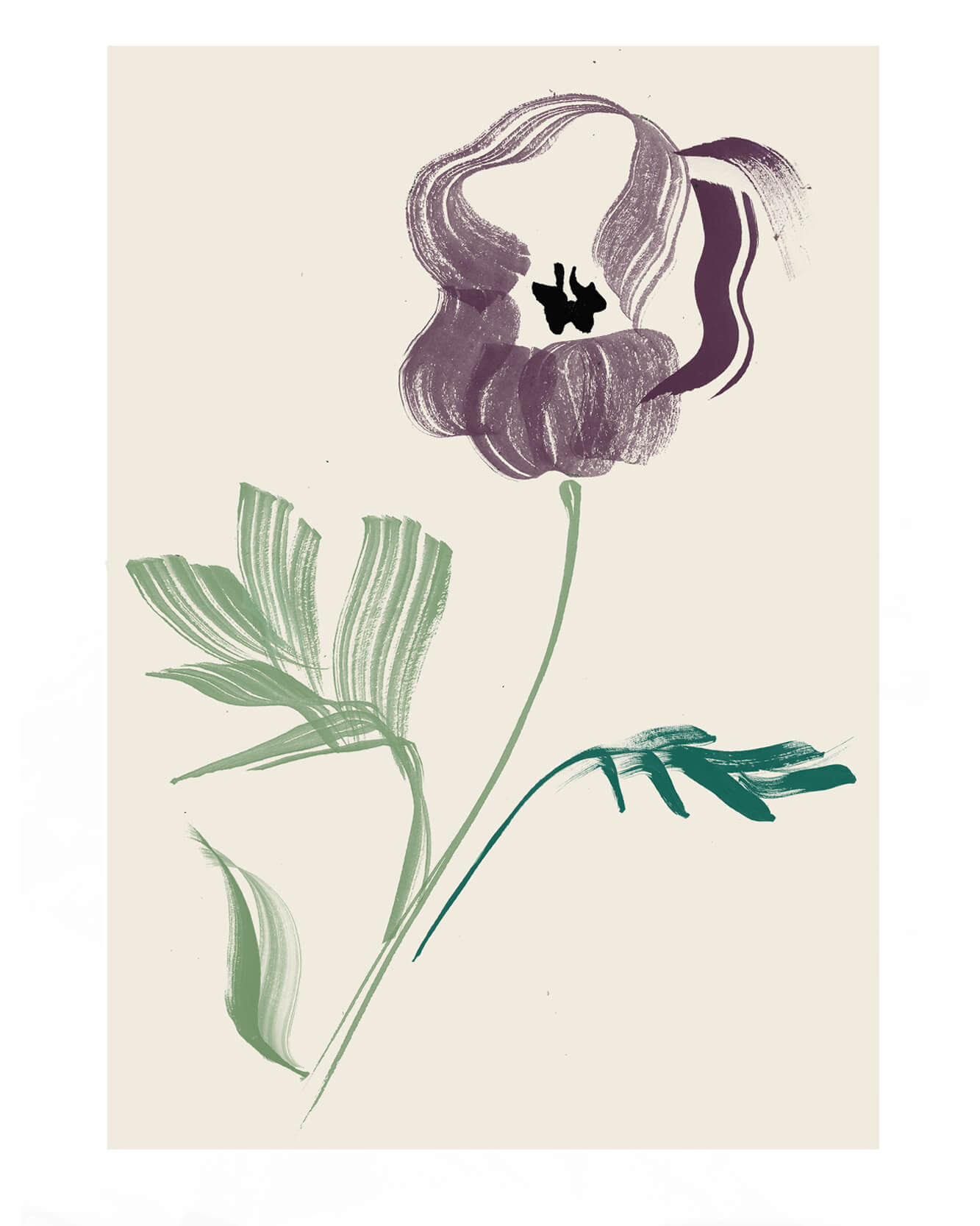 British wild flower illustrations. Gestural ink brushstrokes for textile prints and ceramics designs.