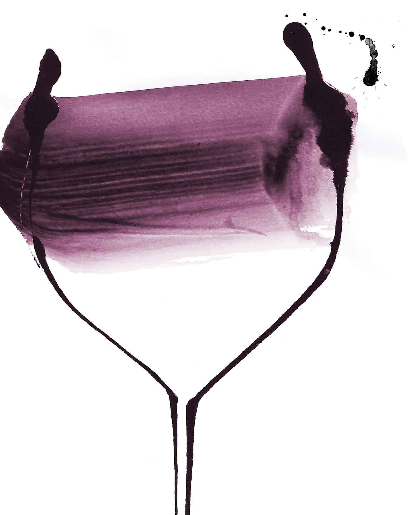 Detail image of glass of red. A giclée print for the home. Available in multiple sizes Red wine illustration by Caroline Tomlinson. Simple line drawing - colour watercolour and ink, hand drawn illustrations.