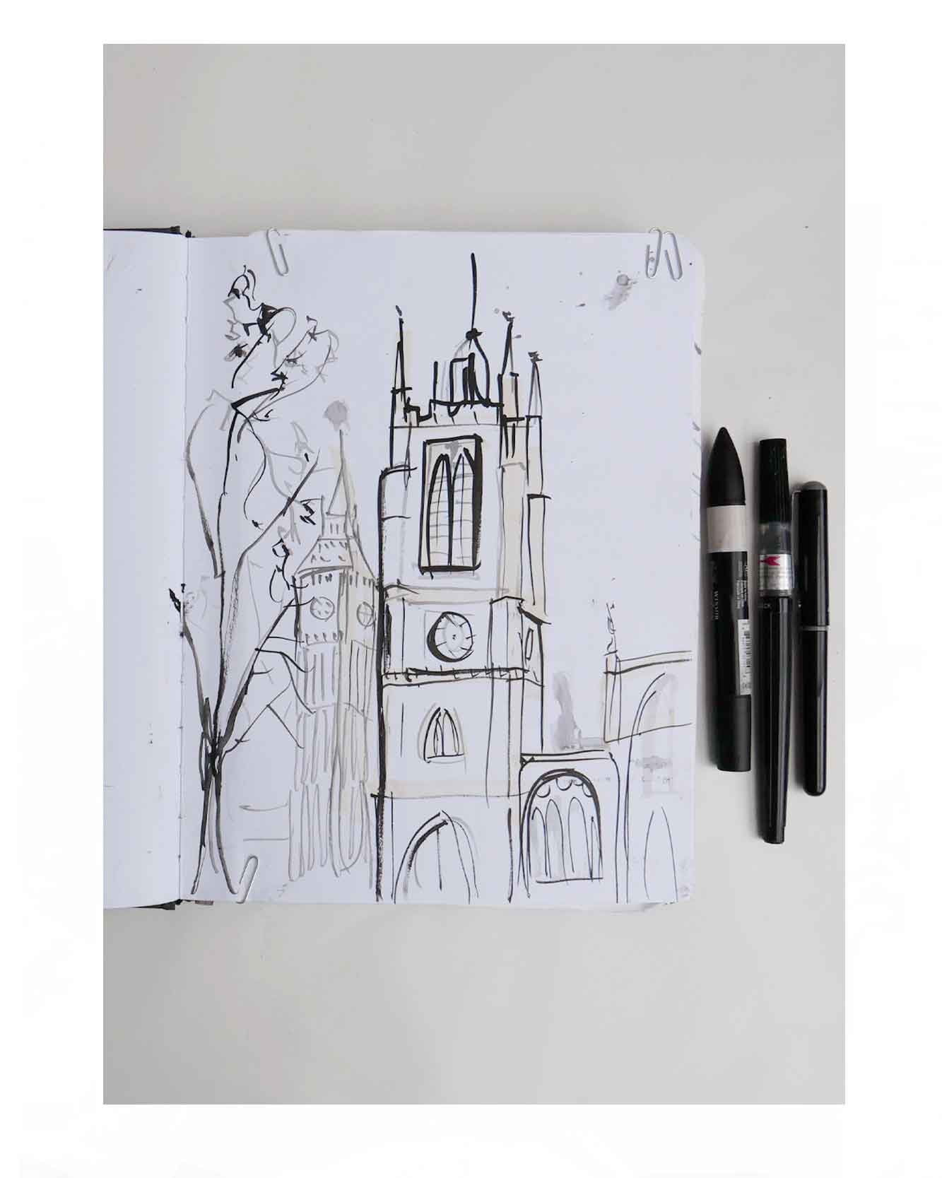 People – Westminster Abbey Carol Service for The Prince & Princess of Wales – Live Drawing